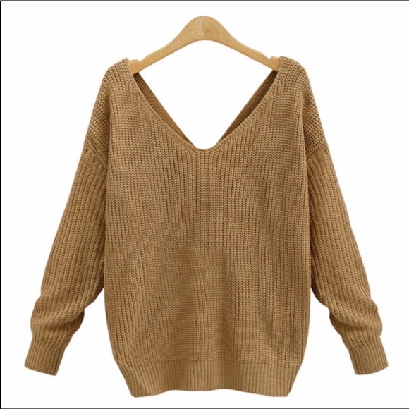 🍁New🍁Camel Twisted Knot Sweater - Picture 3 of 5